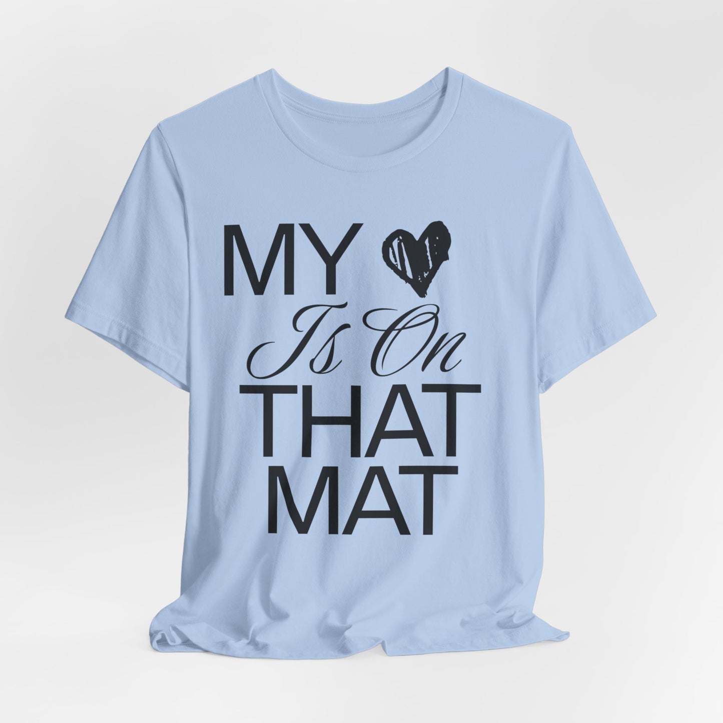 Cheer Mom Tee - My Heart Is On That Mat Cheerleading Mama T-Shirt