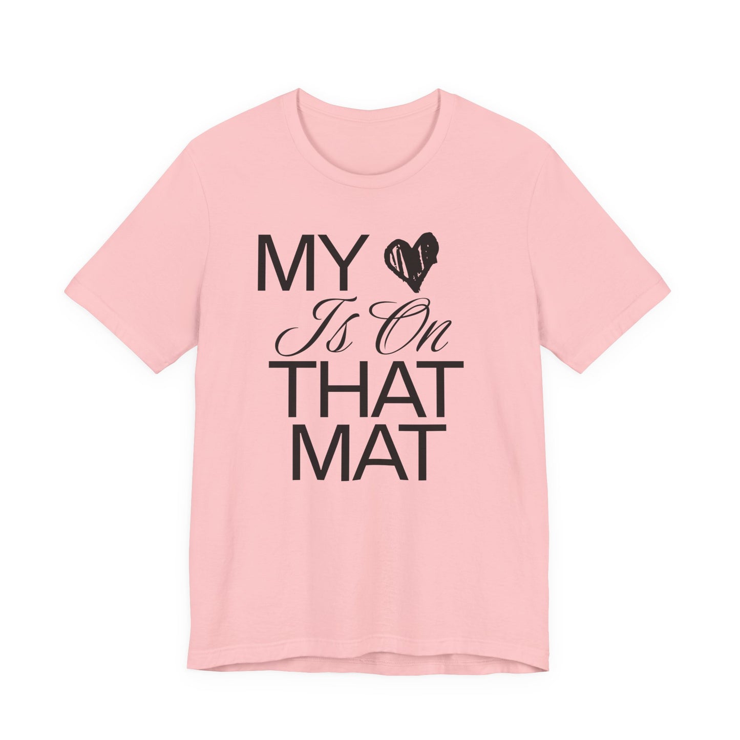 My Heart Is On The Mat T-Shirt | Cheer Mom Gift | Cheerleading Mom Tee