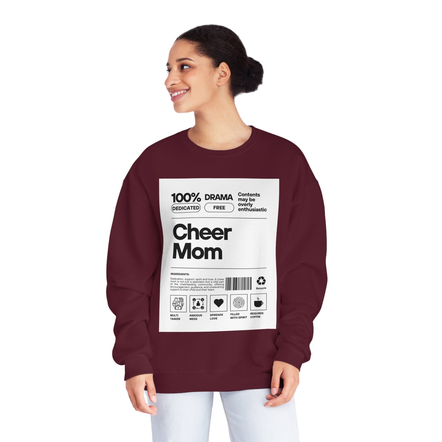 Cheer Mom Sweatshirt - Cheer Mom Label Women's Crewneck