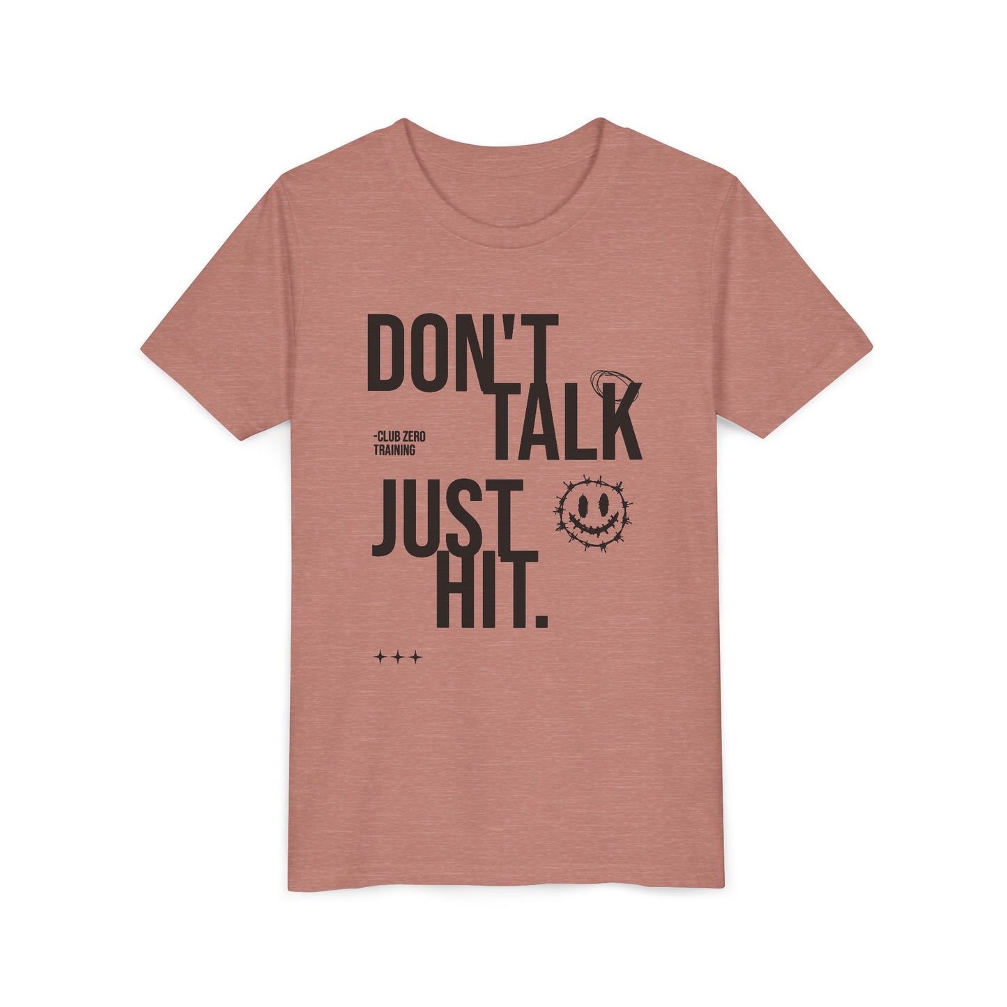 Don't Talk Just Hit Youth Cheerleading T-Shirt | Kids Cheer Gift | Girls Cheer Tee