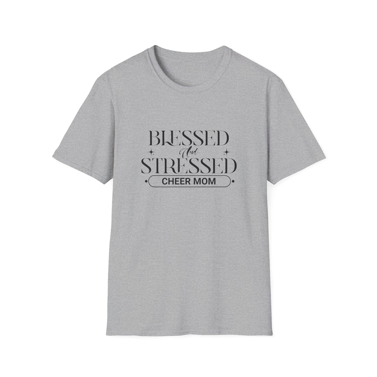 Stressed and Blessed Cheer Mom Tee