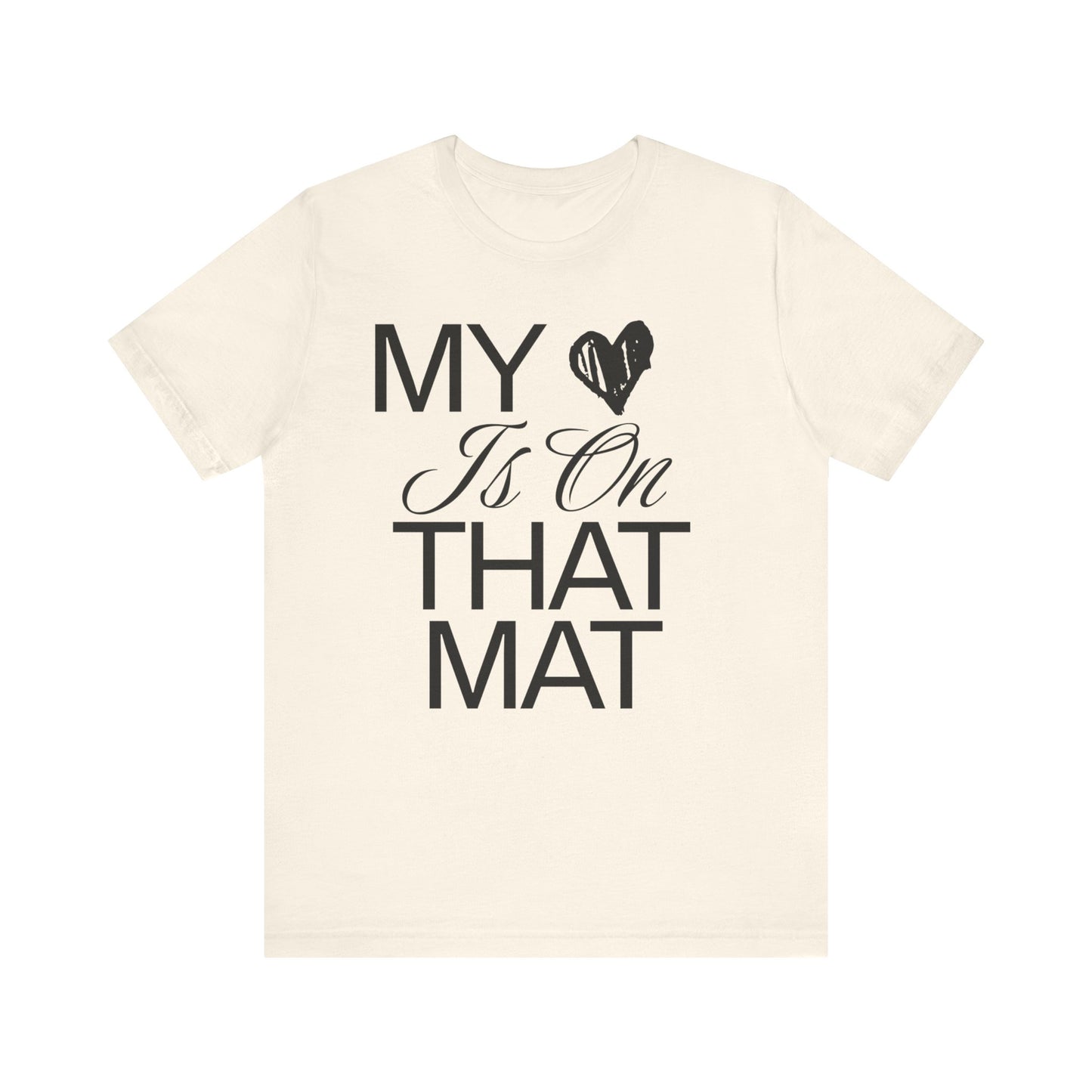 Cheer Mom Tee - My Heart Is On That Mat Cheerleading Mama T-Shirt