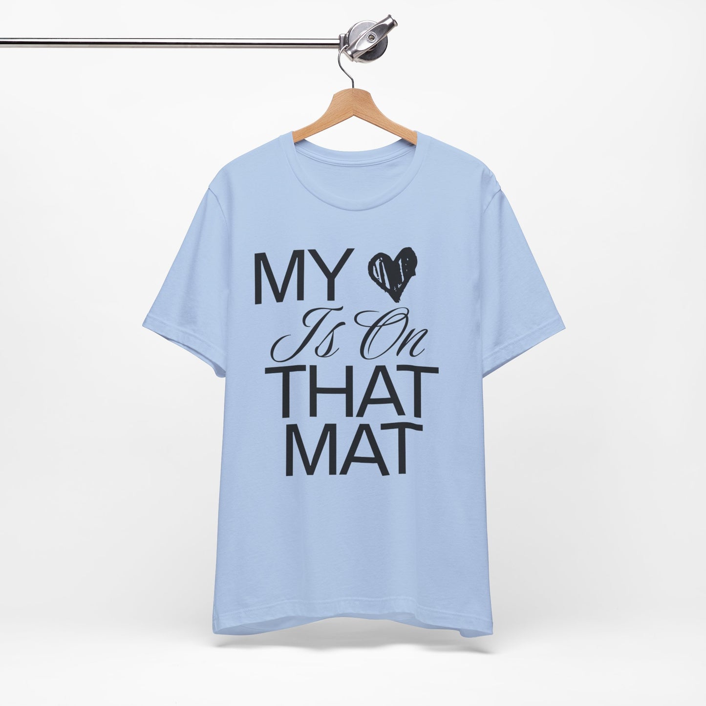 Cheer Mom Tee - My Heart Is On That Mat Cheerleading Mama T-Shirt