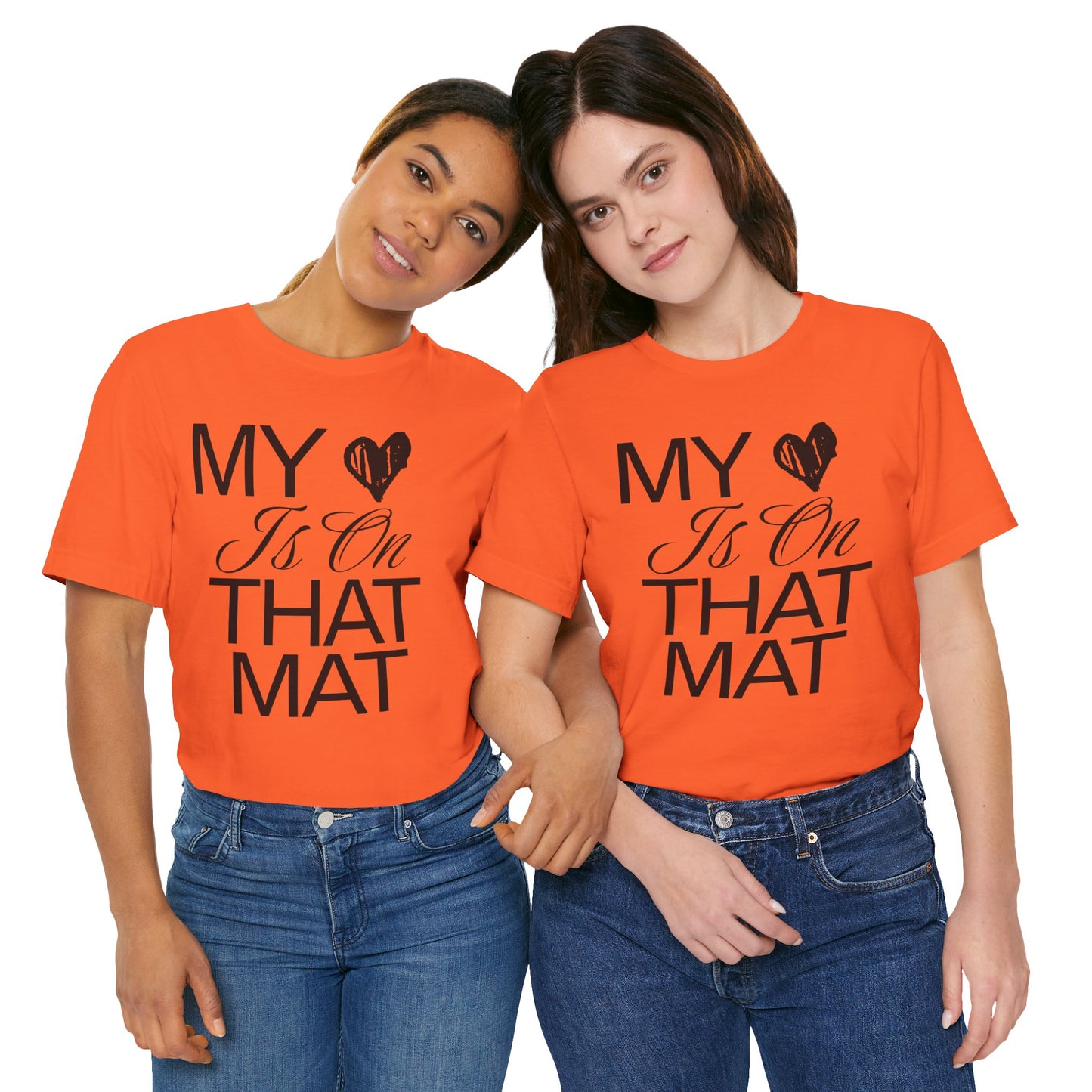 Cheer Mom Tee - My Heart Is On That Mat Cheerleading Mama T-Shirt