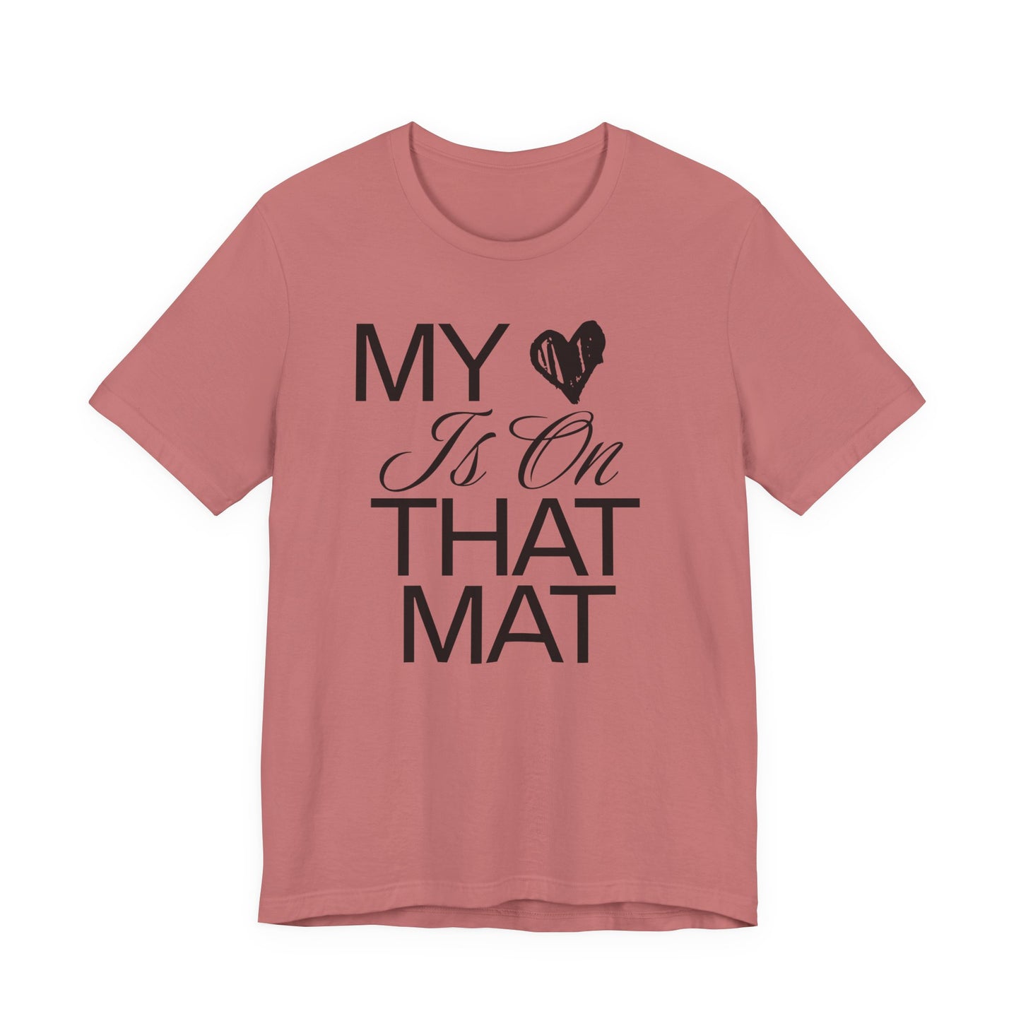 My Heart Is On The Mat T-Shirt | Cheer Mom Gift | Cheerleading Mom Tee
