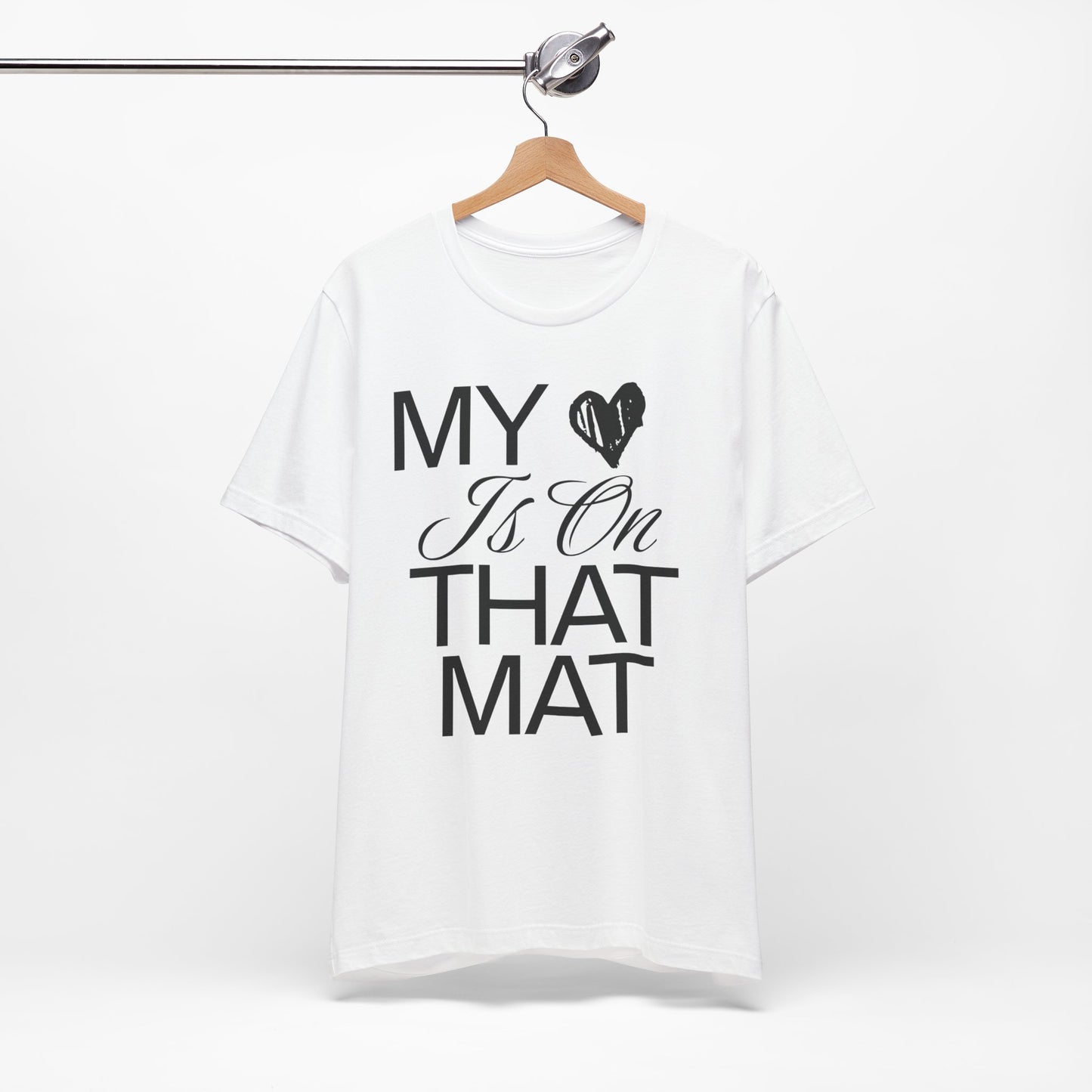 Cheer Mom Tee - My Heart Is On That Mat Cheerleading Mama T-Shirt