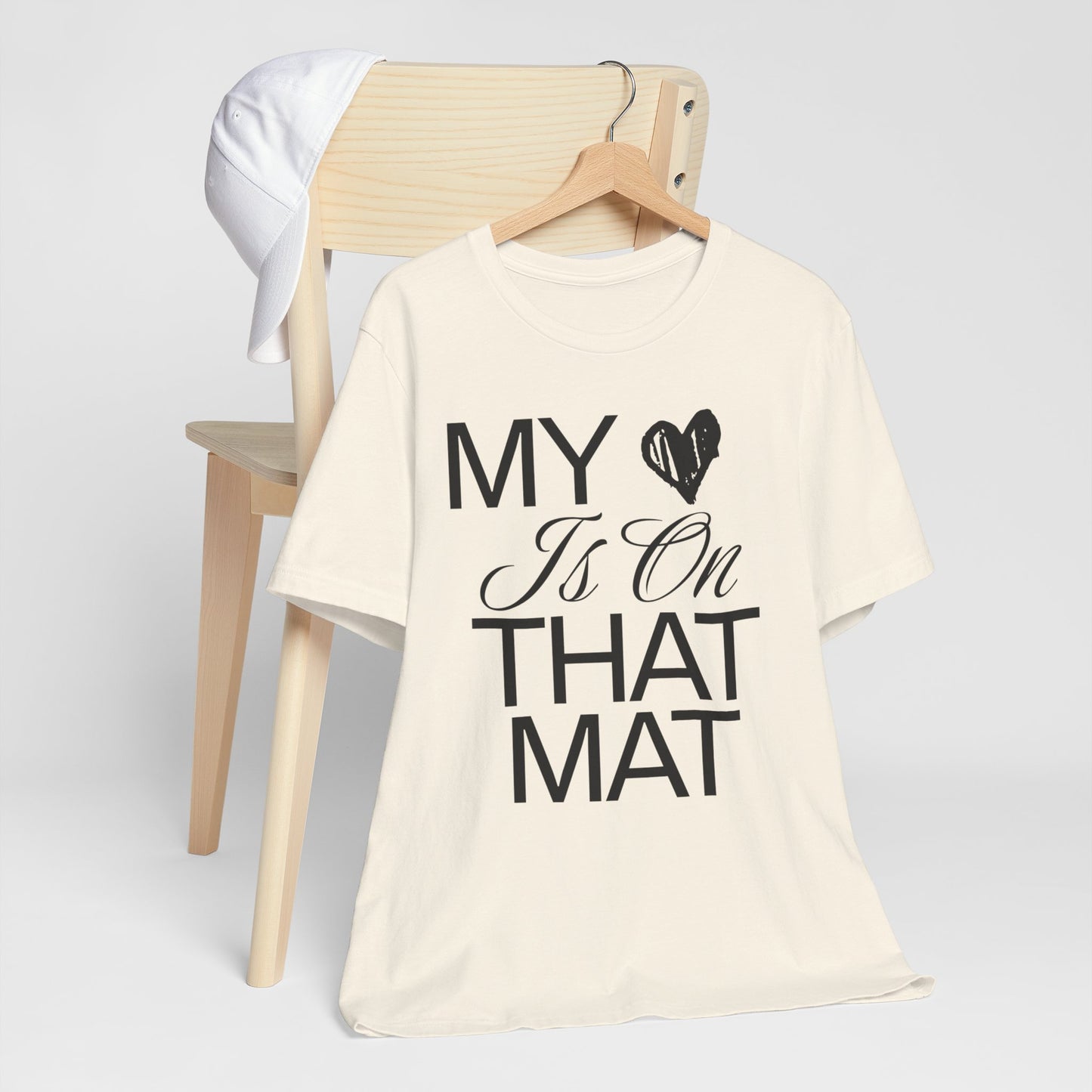 Cheer Mom Tee - My Heart Is On That Mat Cheerleading Mama T-Shirt