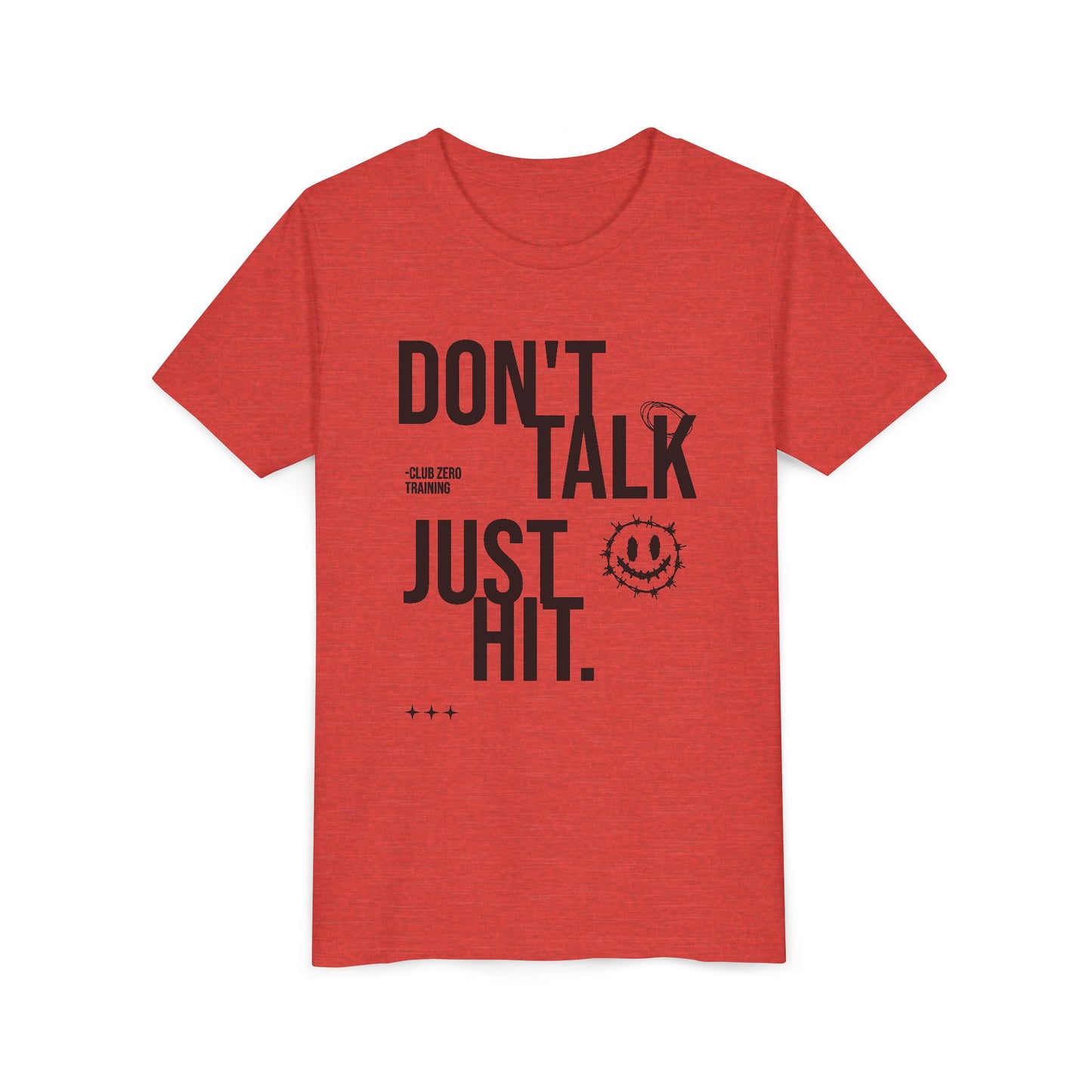 Don't Talk Just Hit Youth Cheerleading T-Shirt | Kids Cheer Gift | Girls Cheer Tee
