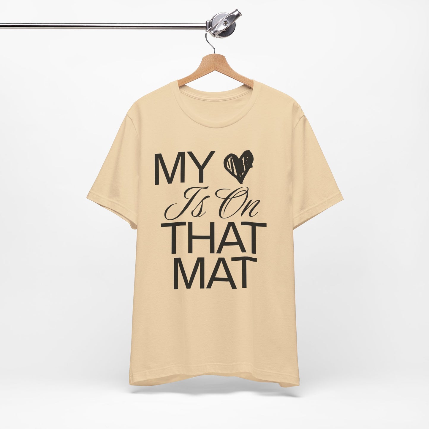 Cheer Mom Tee - My Heart Is On That Mat Cheerleading Mama T-Shirt