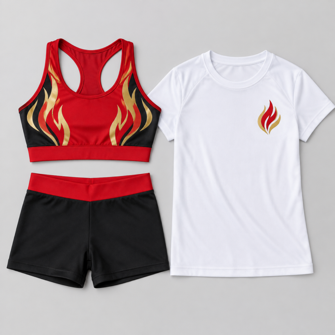 Inferno practice wear pack - red, black and gold