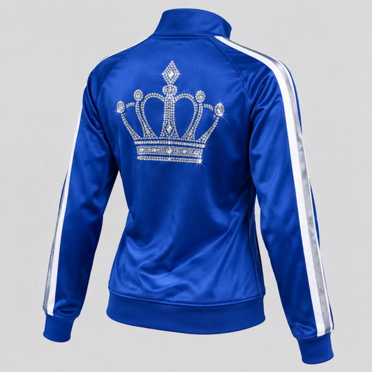 Royal Ice warm-up jacket with rhinestone crown