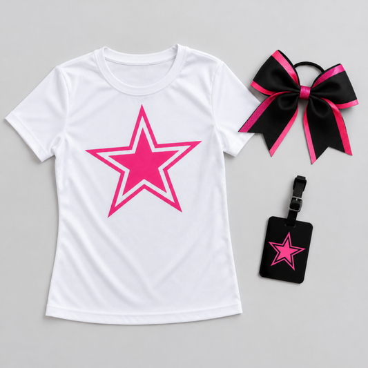 Team spirit pack - tee, cheer bow and bag tag