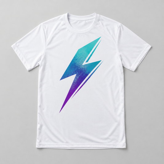 Venom team tee - white with teal and purple bolt