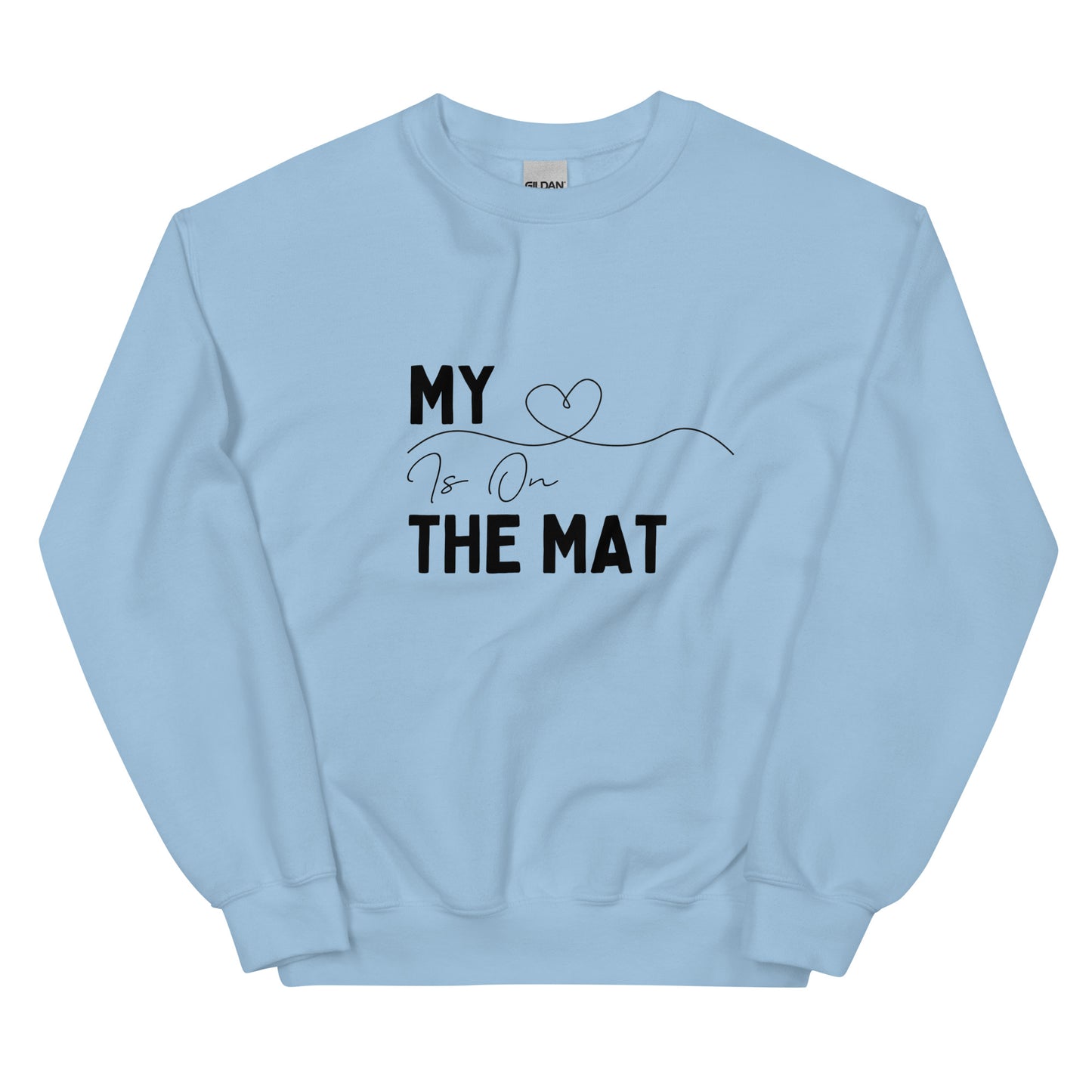 Cheer Mom Sweatshirt - My Heart Is On The Mat Cheerleading Mama Crewneck